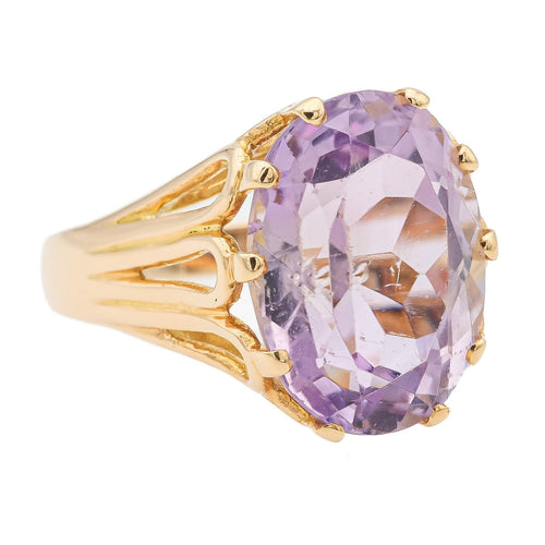 Bague 57 Bague cocktail en or jaune 18 carats avec améthyste 58 Facettes 1637061CN