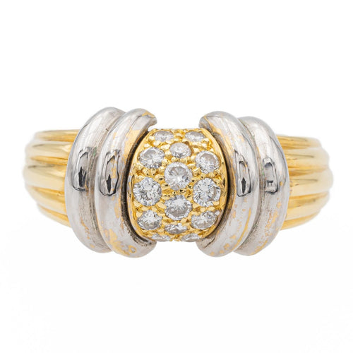 Bague 55 Bague Or jaune, Or blanc Diamant 58 Facettes 1639196CN