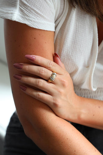 Bague 55 Bague Or jaune, Or blanc Diamant 58 Facettes 1639196CN