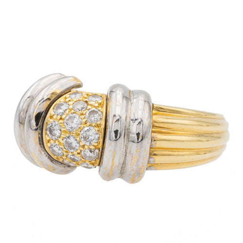 Bague 55 Bague Or jaune, Or blanc Diamant 58 Facettes 1639196CN