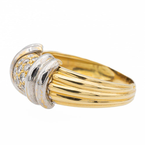 Bague 55 Bague Or jaune, Or blanc Diamant 58 Facettes 1639196CN