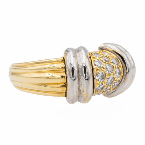 Bague 55 Bague Or jaune, Or blanc Diamant 58 Facettes 1639196CN