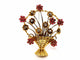 Broche Broche Fleur Or jaune, Or blanc Rubis, Diamant 58 Facettes 1639514CN