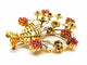 Broche Broche Fleur Or jaune, Or blanc Rubis, Diamant 58 Facettes 1639514CN
