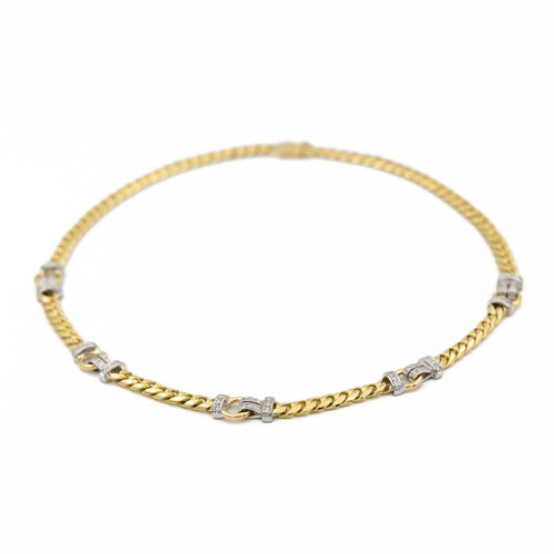 Collier Collier Maille gourmette Or jaune, Or blanc Diamant 58 Facettes 1641586CN