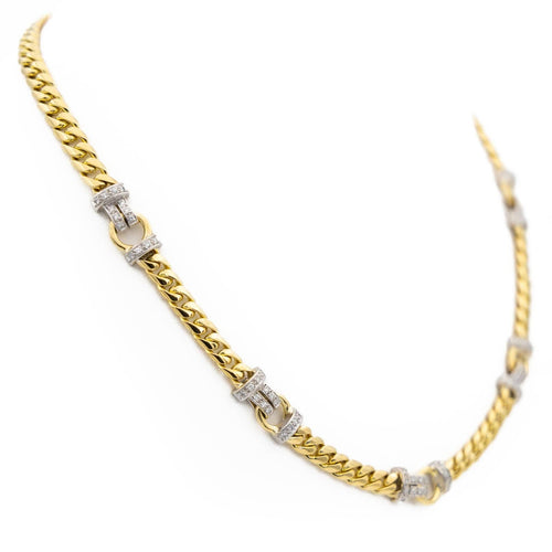 Collier Collier Maille gourmette Or jaune, Or blanc Diamant 58 Facettes 1641586CN