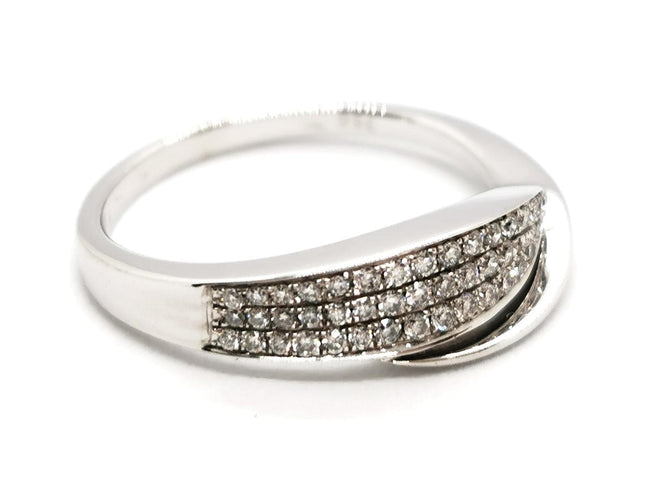 Bague 52 Bague en or blanc 18 carats pavée de diamants 58 Facettes 1641622CN