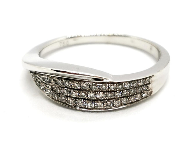 Bague 52 Bague en or blanc 18 carats pavée de diamants 58 Facettes 1641622CN