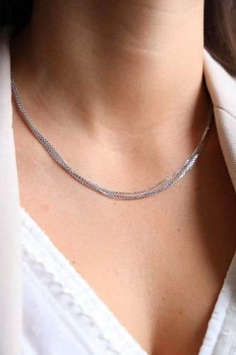 Collier Collier Maille forçat Or blanc 58 Facettes 1649198CN