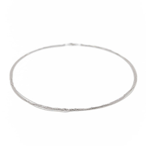 Collier Collier Maille forçat Or blanc 58 Facettes 1649198CN