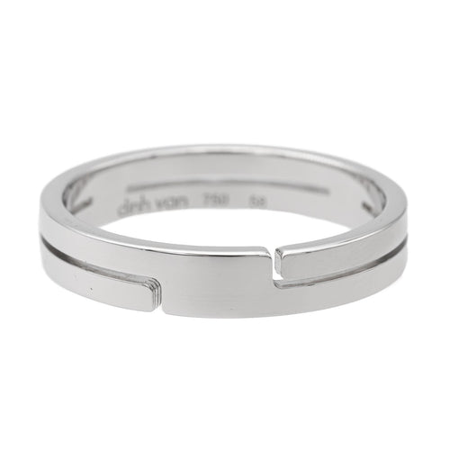 Bague 58 Dinh Van Bague Alliance Seventies Or blanc 58 Facettes 1649322CN