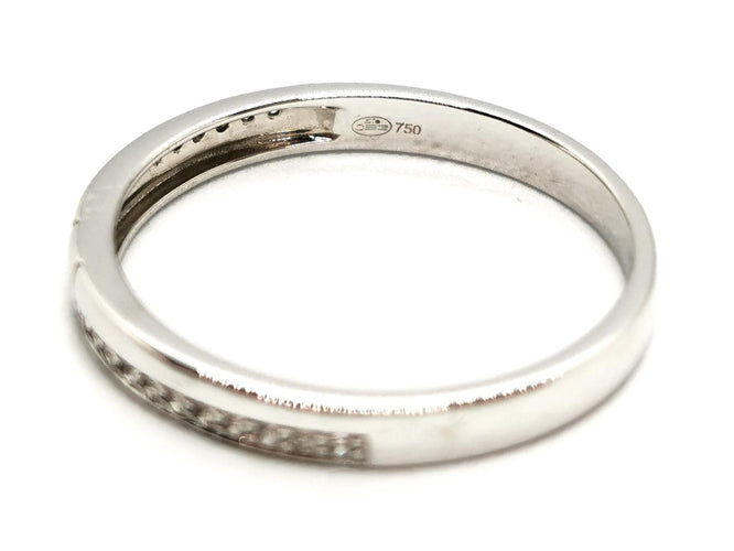Bague 54 Bague Demi alliance Or blanc Diamant 58 Facettes 1650248CN