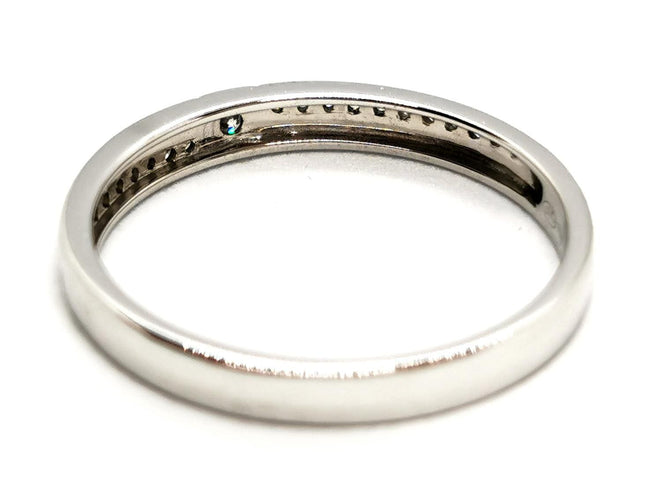 Bague 54 Bague Demi alliance Or blanc Diamant 58 Facettes 1650248CN