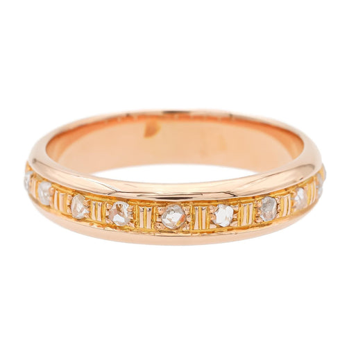 Bague 55 Bague demi-alliance en or rose 18 carats et diamants 58 Facettes 1653928CN