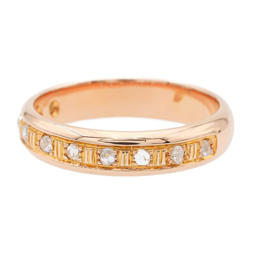 Bague 55 Bague demi-alliance en or rose 18 carats et diamants 58 Facettes 1653928CN