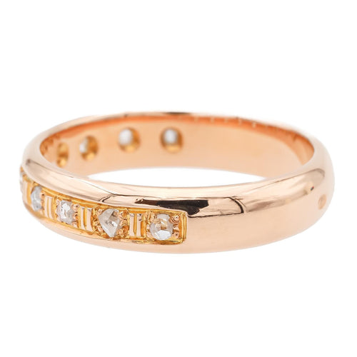 Bague 55 Bague demi-alliance en or rose 18 carats et diamants 58 Facettes 1653928CN