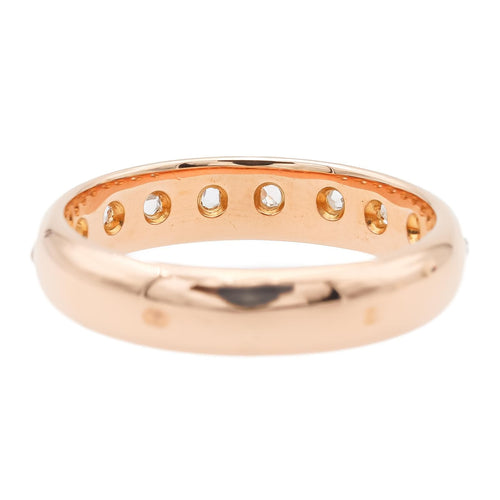 Bague 55 Bague demi-alliance en or rose 18 carats et diamants 58 Facettes 1653928CN