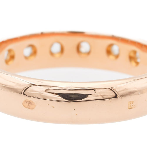 Bague 55 Bague demi-alliance en or rose 18 carats et diamants 58 Facettes 1653928CN