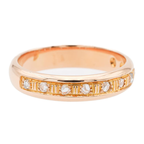 Bague 55 Bague demi-alliance en or rose 18 carats et diamants 58 Facettes 1653928CN