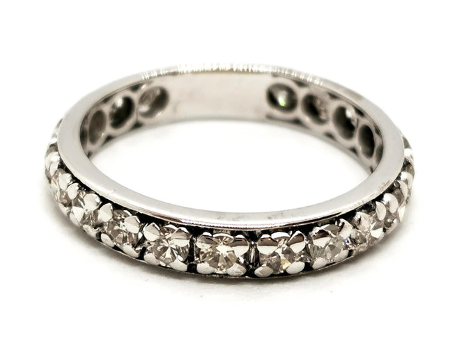 Bague 59 Bague Alliance Or blanc Diamant 58 Facettes 1653945CN