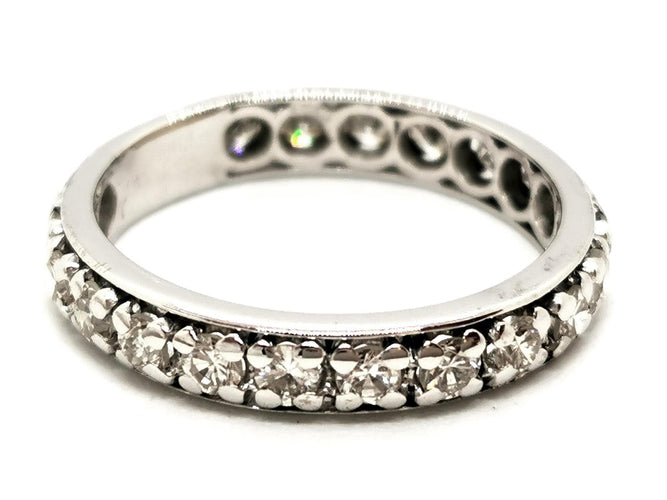 Bague 59 Bague Alliance Or blanc Diamant 58 Facettes 1653945CN