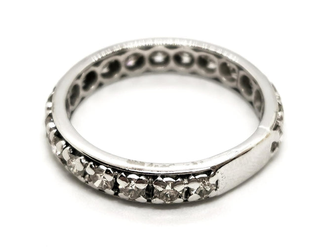 Bague 59 Bague Alliance Or blanc Diamant 58 Facettes 1653945CN