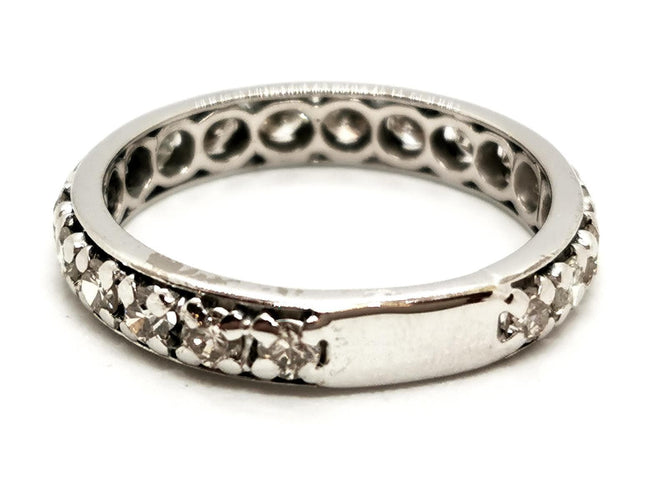 Bague 59 Bague Alliance Or blanc Diamant 58 Facettes 1653945CN