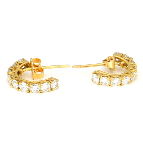 Boucles d'oreilles Boucles d'oreilles créoles en or jaune 18 carats et diamants 58 Facettes E4E86611FC5241C388E2BC3F779A76D0