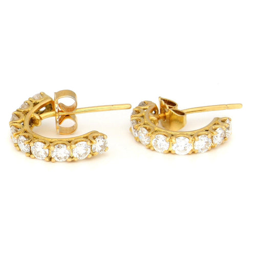 Boucles d'oreilles Boucles d'oreilles créoles en or jaune 18 carats et diamants 58 Facettes E4E86611FC5241C388E2BC3F779A76D0