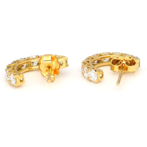 Boucles d'oreilles Boucles d'oreilles créoles en or jaune 18 carats et diamants 58 Facettes E4E86611FC5241C388E2BC3F779A76D0
