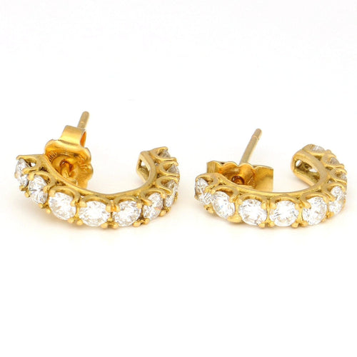 Boucles d'oreilles Boucles d'oreilles créoles en or jaune 18 carats et diamants 58 Facettes E4E86611FC5241C388E2BC3F779A76D0