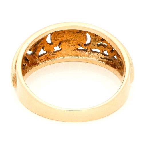 Bague 55.5 Bague filigranée Art nouveau en or jaune 14 carats 58 Facettes B6DEA5888AF34FF9A06AEF61361E3E1A