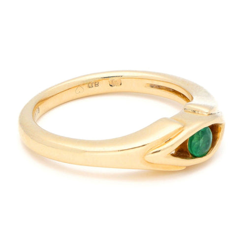 Bague 53 GLAMIRA - Bague vintage en or jaune 14 carats et émeraude 58 Facettes 7293E2937EA1432EB2160657120EA0EA