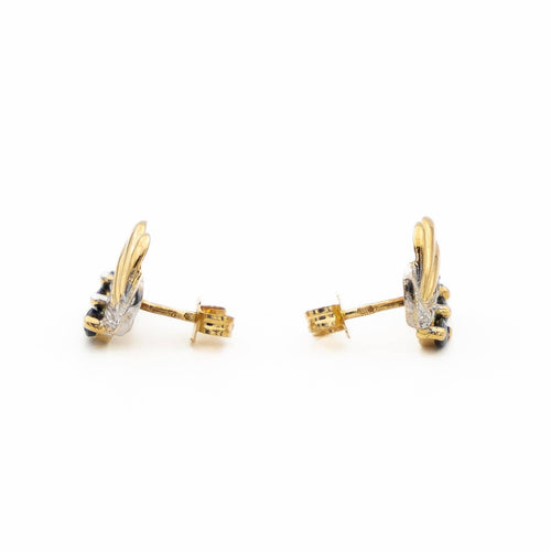 Boucles d'oreilles Boucles d'oreilles Or jaune, Or blanc Saphir, Diamant 58 Facettes 1667868CN