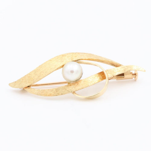 Broche Broche - Perle de culture en or jaune 18 carats 58 Facettes 1667869CN