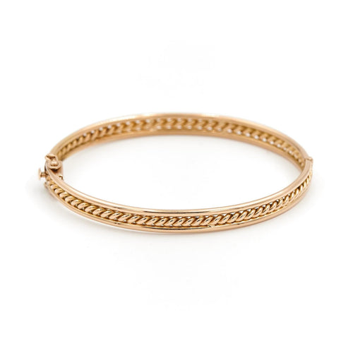 Bracelet Bracelet jonc ovale torsadé en or jaune 18 carats 58 Facettes 1668307CN