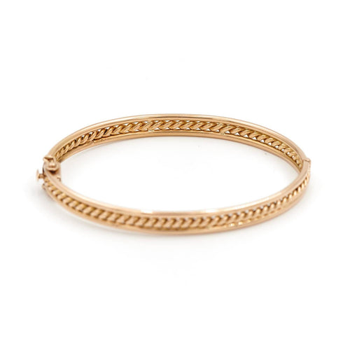 Bracelet Bracelet jonc ovale torsadé en or jaune 18 carats 58 Facettes 1668307CN