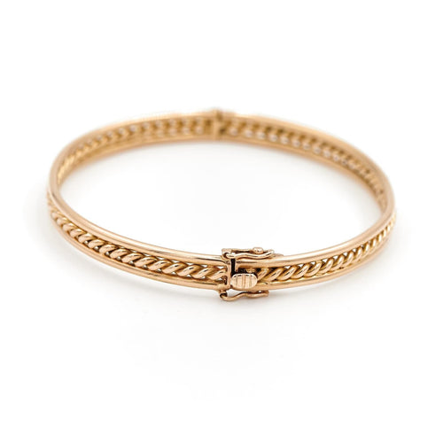 Bracelet Bracelet jonc ovale torsadé en or jaune 18 carats 58 Facettes 1668307CN