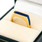 Bague 54 Bague vintage en or jaune 14 carats au lapis-lazuli 58 Facettes 26674A7C821A48A39C4001D845B31209