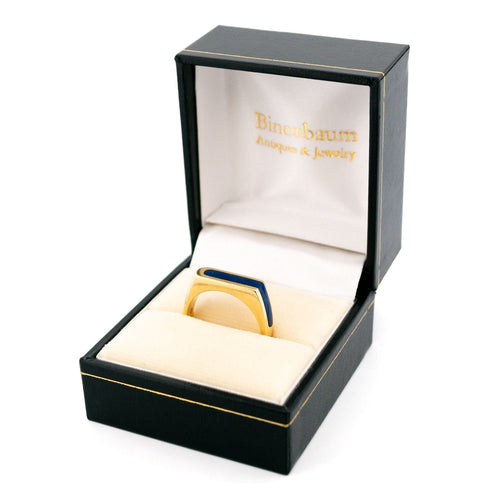 Bague 54 Bague vintage en or jaune 14 carats au lapis-lazuli 58 Facettes 26674A7C821A48A39C4001D845B31209