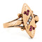 Bague 53.5 Bague en or rose 14 carats avec diamants taille rose et rubis 58 Facettes B9D37C84798340FBB9DBDD002FE60E35