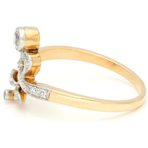 Bague 62 Bague florale en or jaune 14 carats avec diamants 58 Facettes 465CF887664A4622A15575ABD96024CD