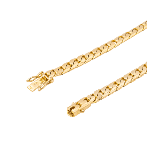 Collier Collier maille anglaise en or jaune 18 carats rubis et diamants 58 Facettes 1692650CN