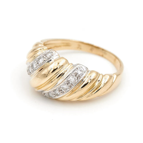 Bague 54 Bague Or jaune, Or blanc Diamant 58 Facettes 1692969CN