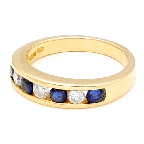 Bague 52.5 Bague vintage en or jaune 18 carats avec diamants et saphirs 58 Facettes 98F3146B2C514D7D80B0BF5F287C393F