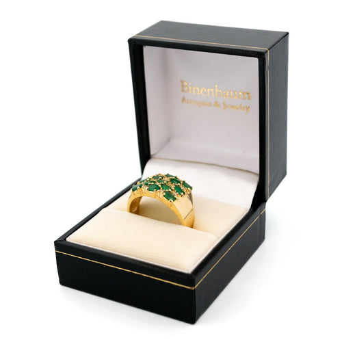 Bague 59.5 Bague Harem en or jaune 18 carats avec diamants et émeraudes 58 Facettes C3A0873746D6496299E553C4B70E4B58