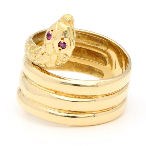 Bague 52 Bague serpent vintage victorienne en or jaune 18 carats et rubis 58 Facettes CAC76E78BD1E4724A345EAF00E8AA99F