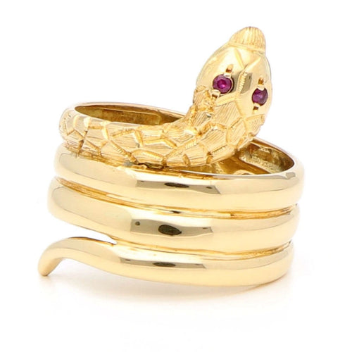 Bague 52 Bague serpent vintage victorienne en or jaune 18 carats et rubis 58 Facettes CAC76E78BD1E4724A345EAF00E8AA99F