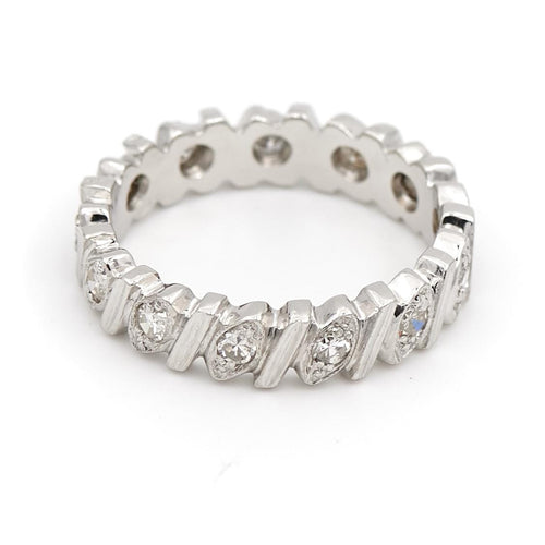 Bague 50 Bague Alliance Or blanc Diamant 58 Facettes 1718077CN