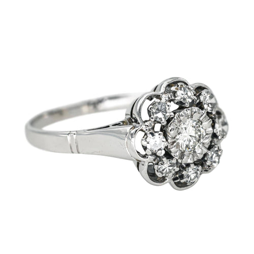 Bague 64 Bague Marguerite Or blanc Diamant 58 Facettes 1720542CN